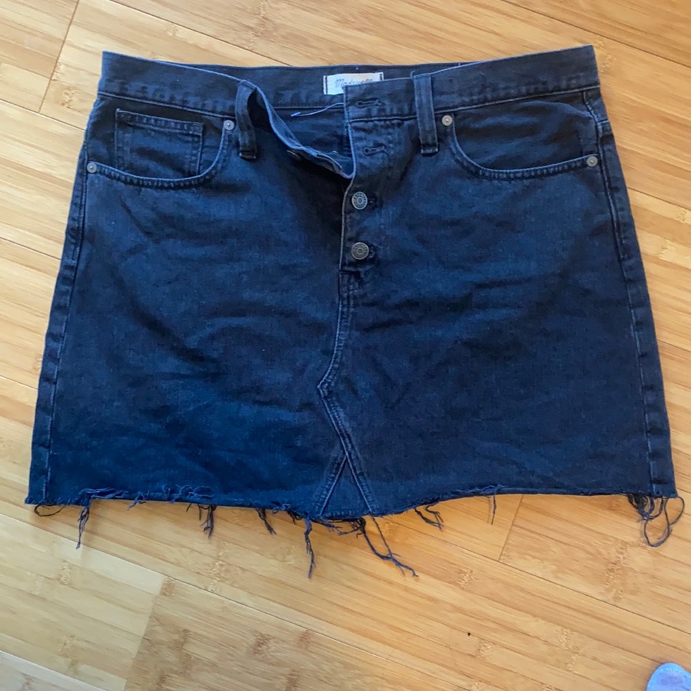 Black Denim Mini Skirt